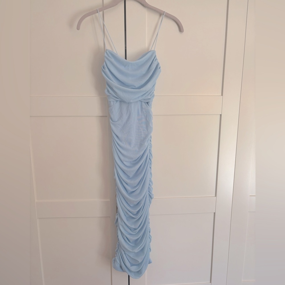 Hello Molly light blue Bodycon midi dress size XS